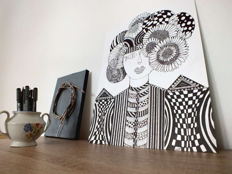 Tablou grafica Fata Altfel
